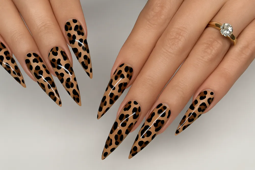 cheetah print nails