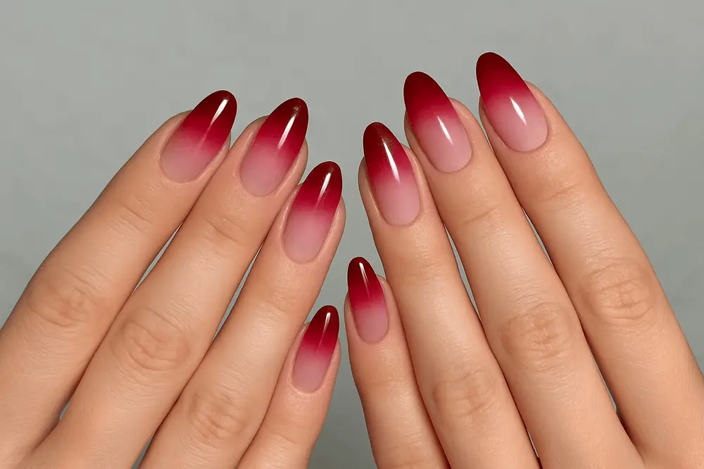cherry red nails