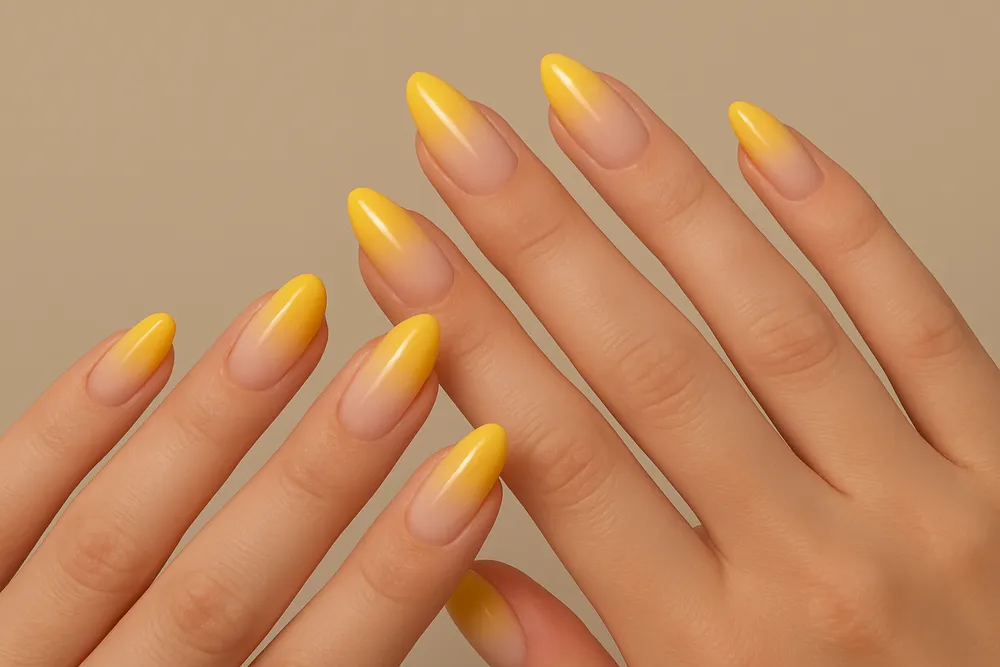yellow summer nails