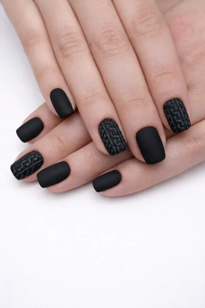 Black Christmas Nails