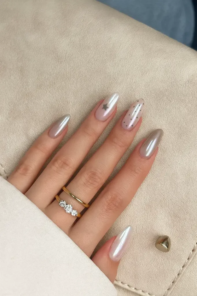 Winter Chrome Nails