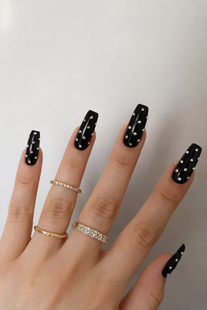 Black Christmas Nails