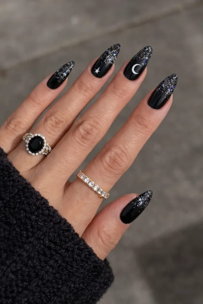 Black Christmas Nails