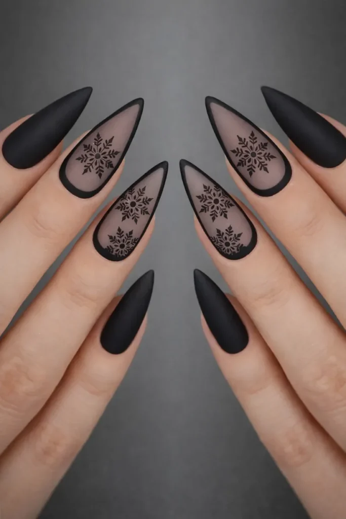 Black Christmas Nails
