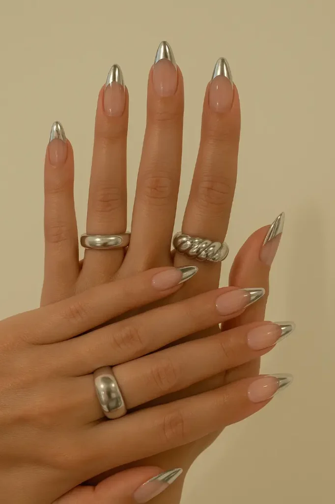 Winter Chrome Nails