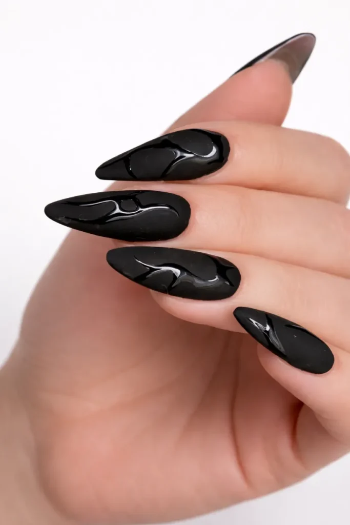 Black Christmas Nails