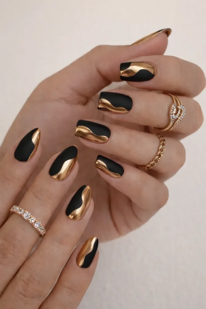 Black Christmas Nails
