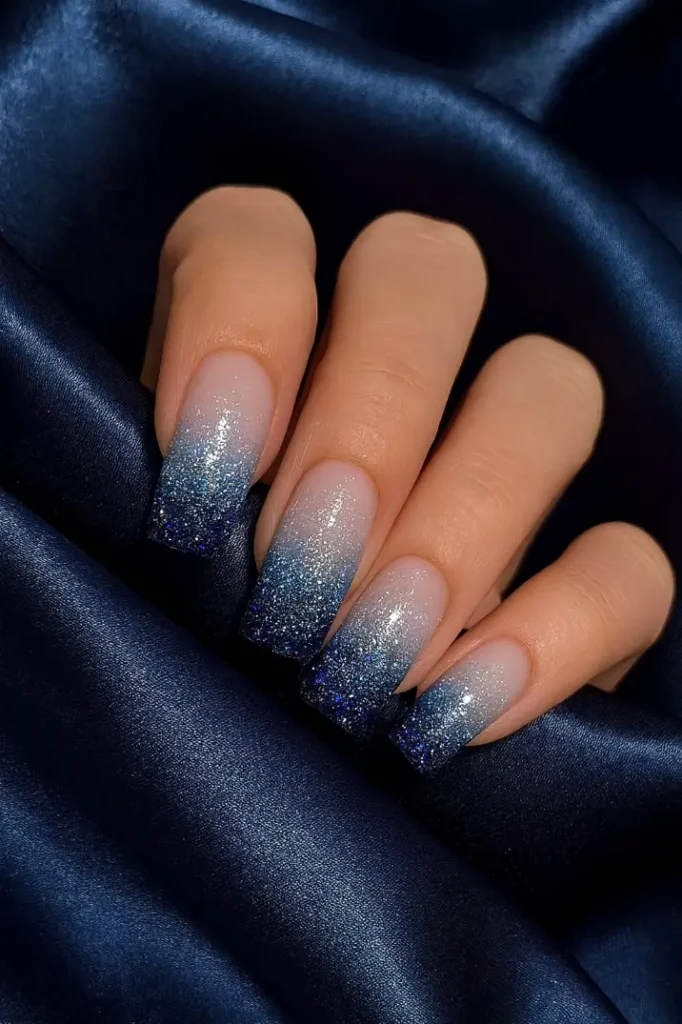 Blue Christmas Nails