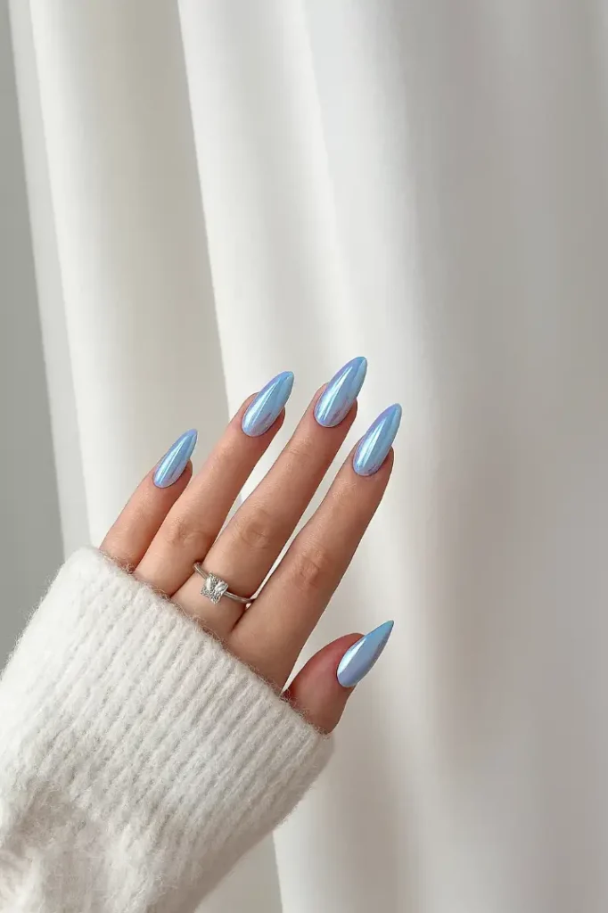 Blue Christmas Nails