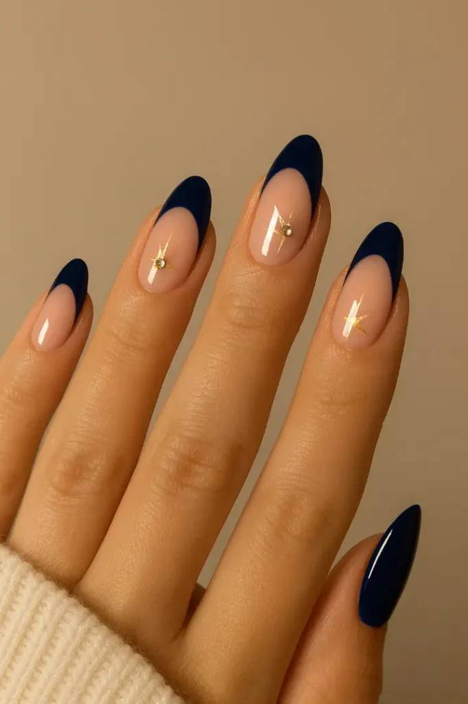 Blue Christmas Nails