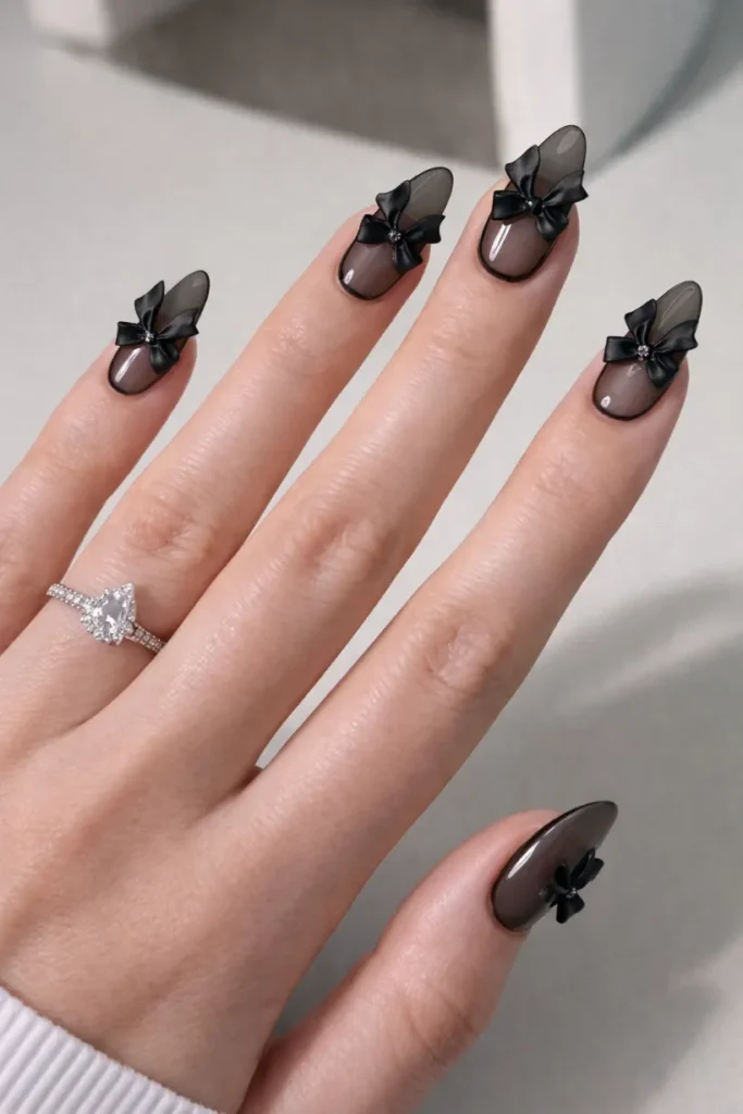 Black Christmas Nails