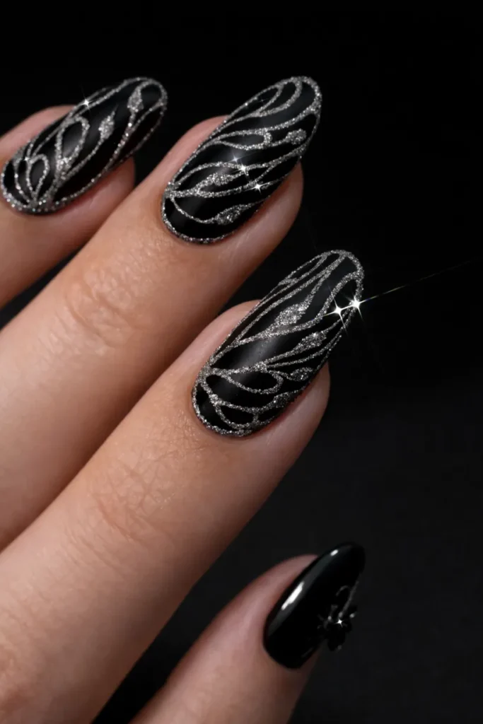Black Christmas Nails