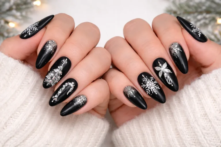 black christmas nails