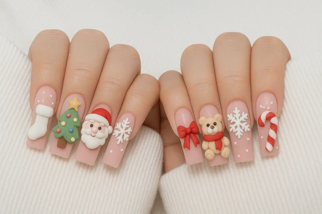 3D christmas nails