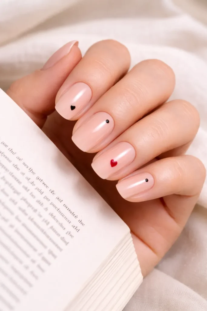Red and Black Valentine’s Nails