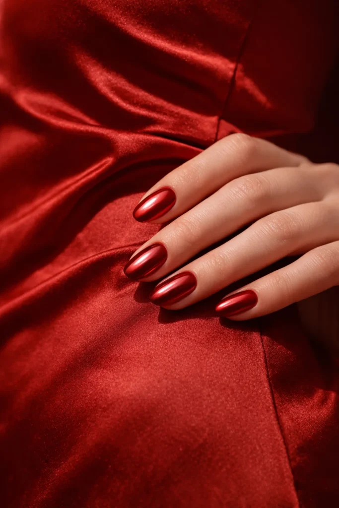 Valentine Chrome Nails