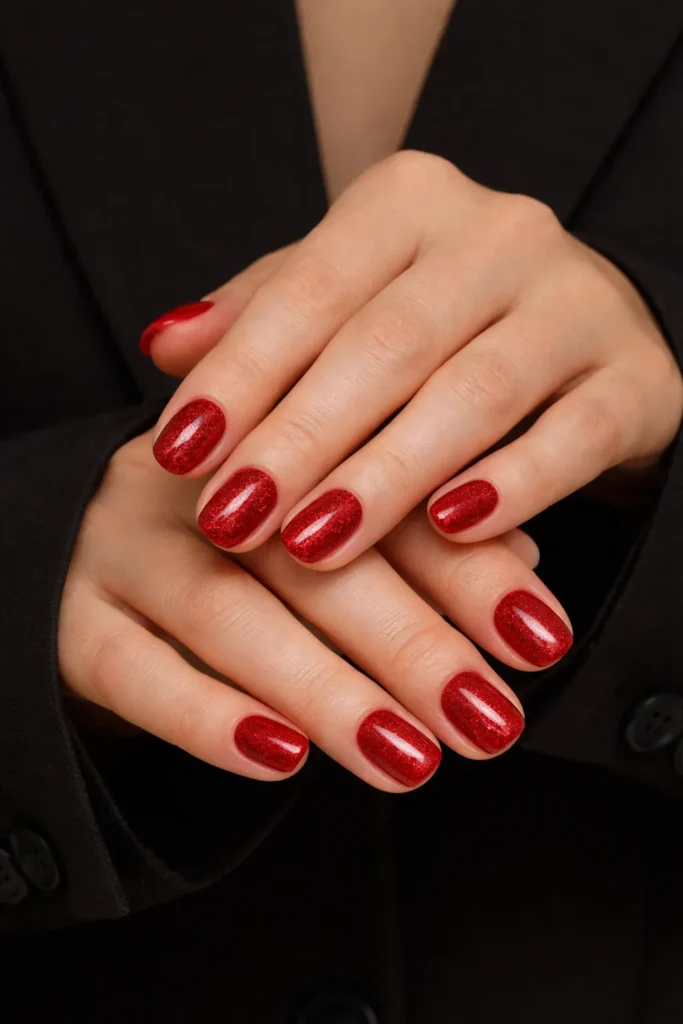 Red Glitter Nails