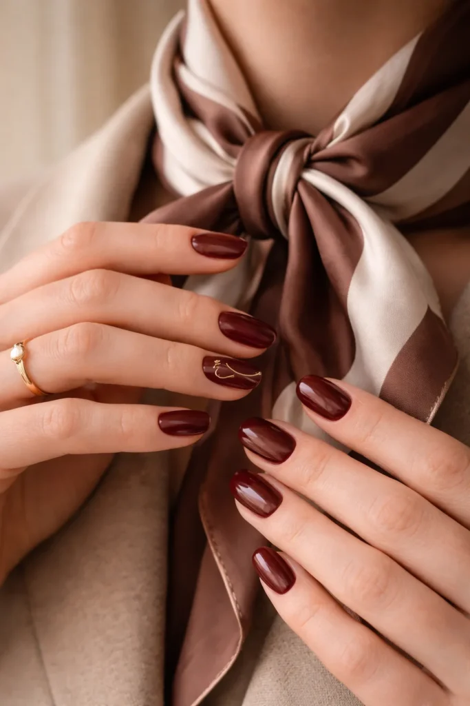 Cherry Brown Nails