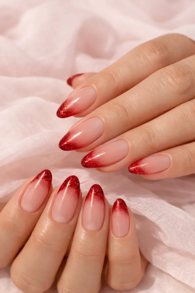 Red Glitter Nails