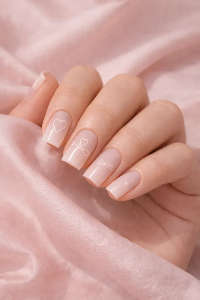 Square Valentine’s Nails