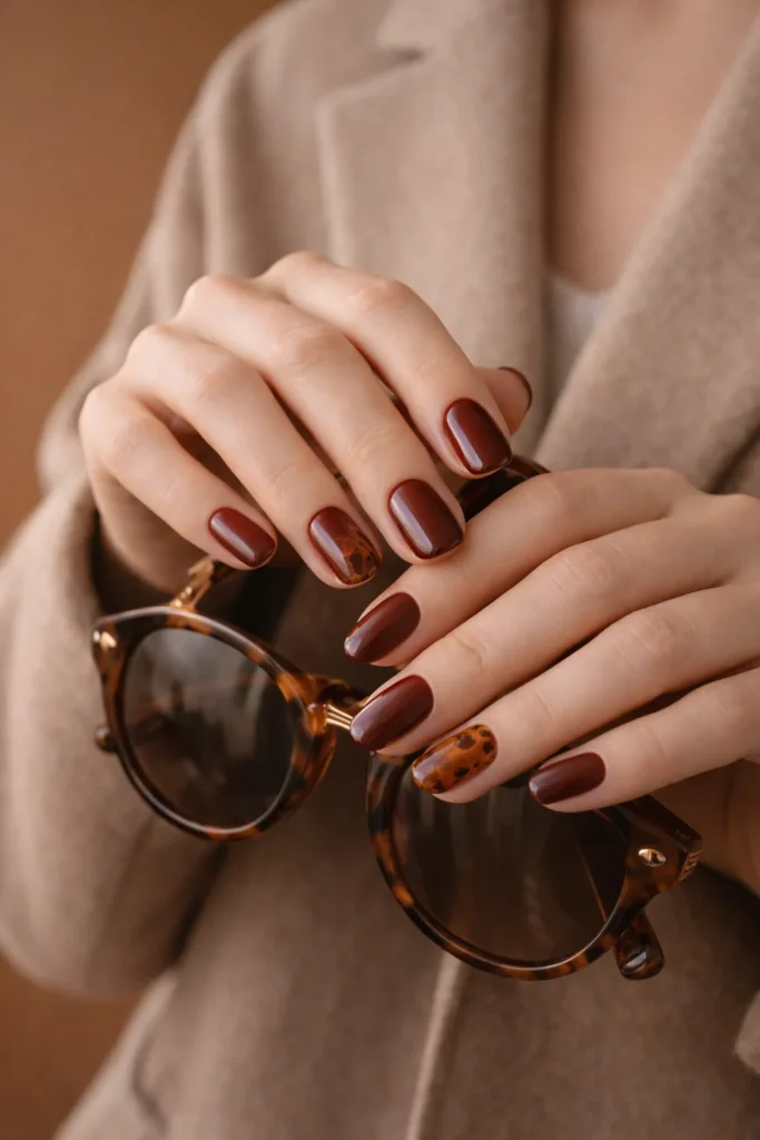 Cherry Brown Nails
