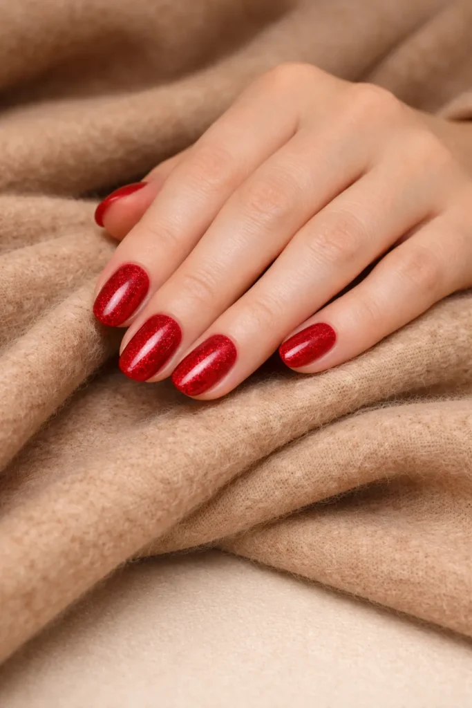 Red Glitter Nails