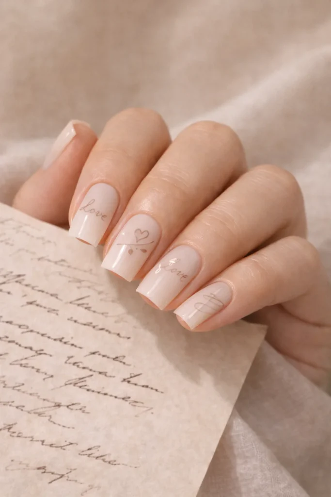 Square Valentine’s Nails