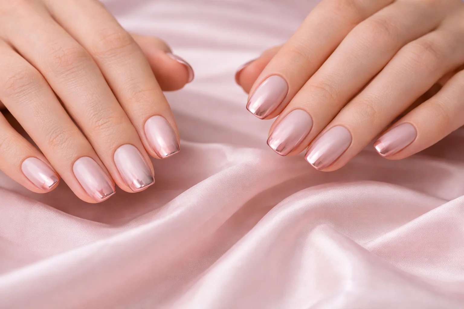 Valentine Chrome Nails