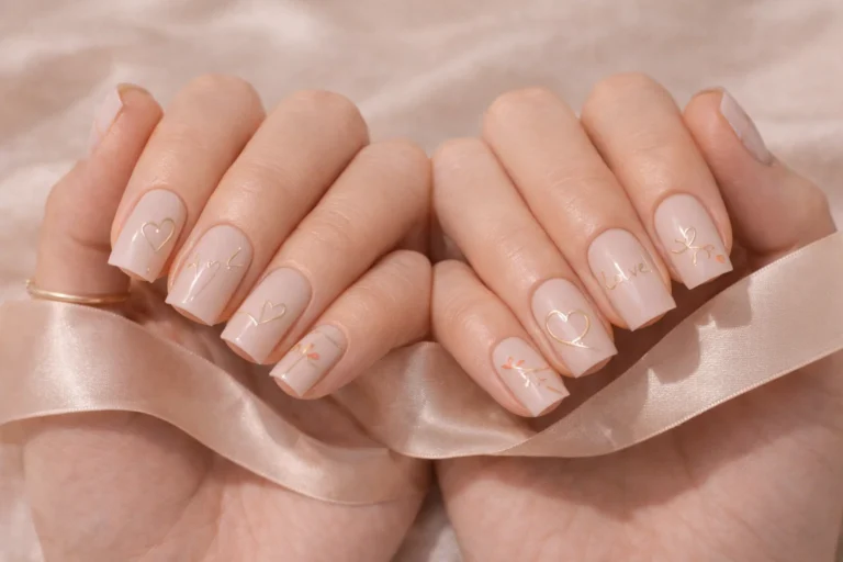 Square Valentine’s Nails