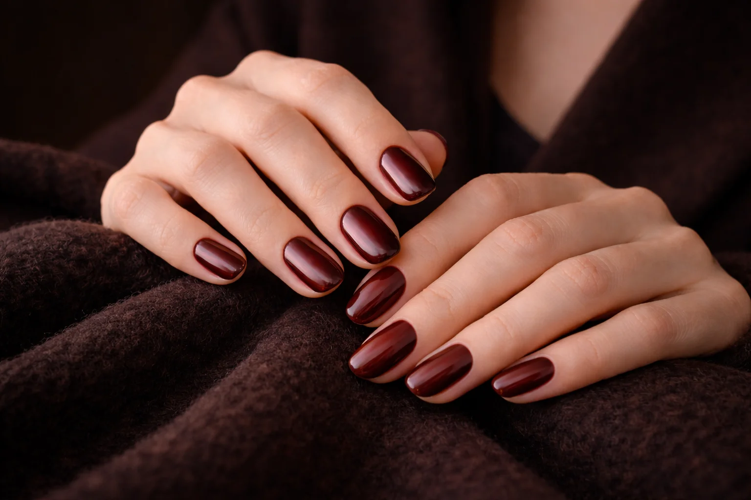 Cherry Brown Nails