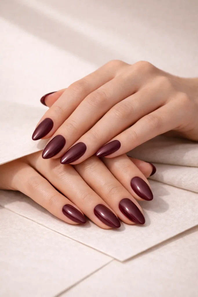 Almond Wine Nails