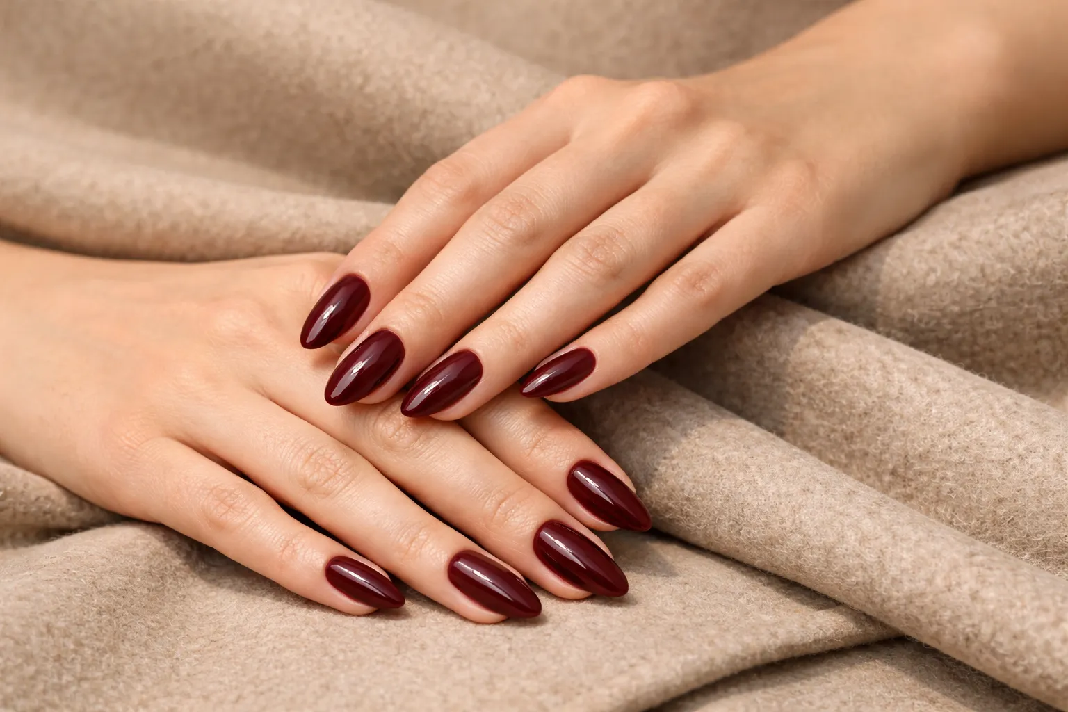 Almond Wine Nails