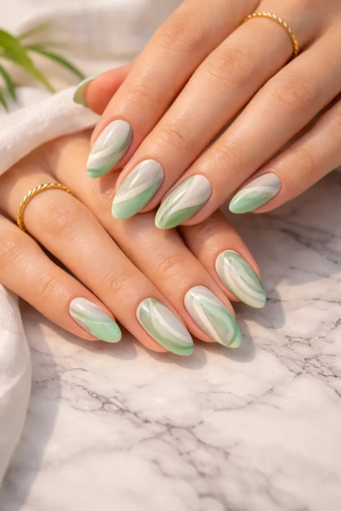 Green Summer Nails
