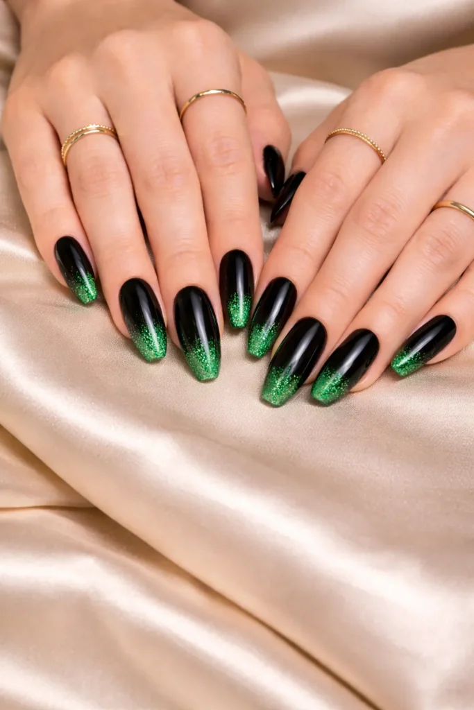 Black St. Patrick’s Day Nails