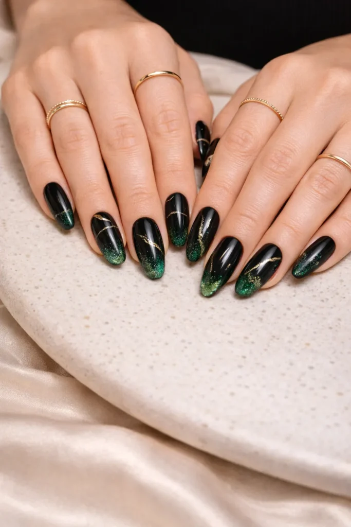 Black St. Patrick’s Day Nails