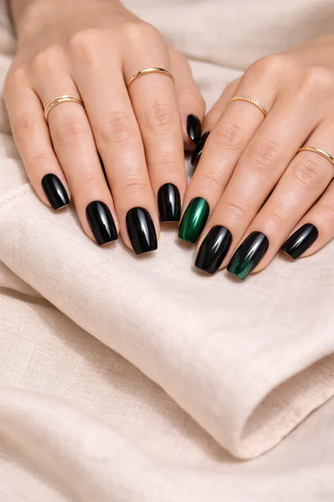 Black St. Patrick’s Day Nails
