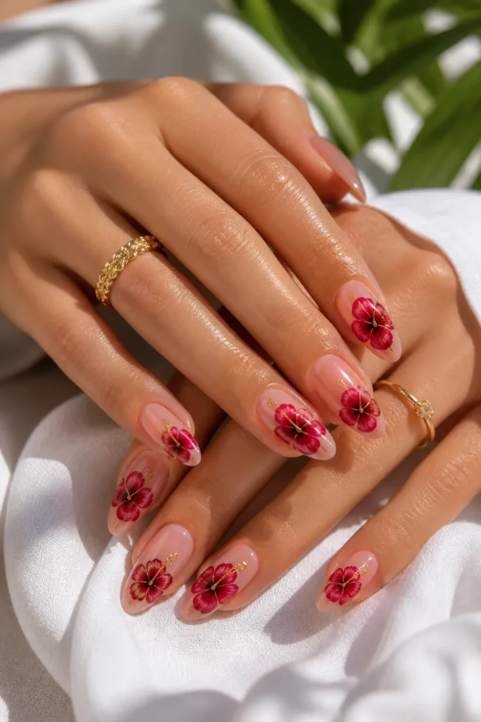 Hibiscus Nail Ideas