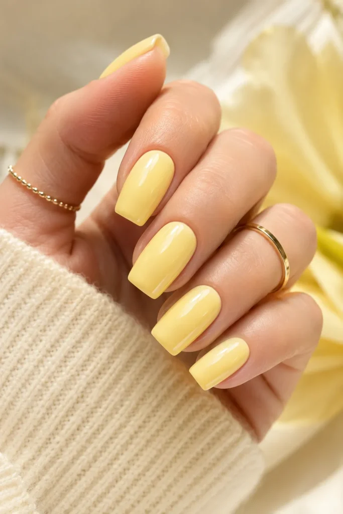 Butter yellow nails