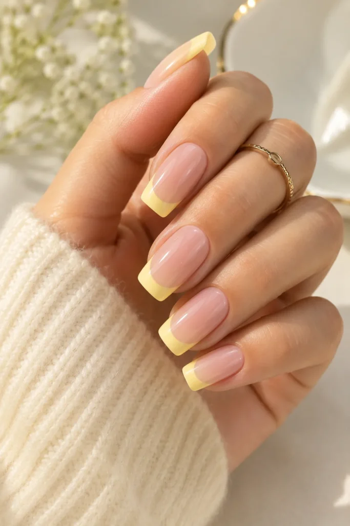 Butter yellow nails