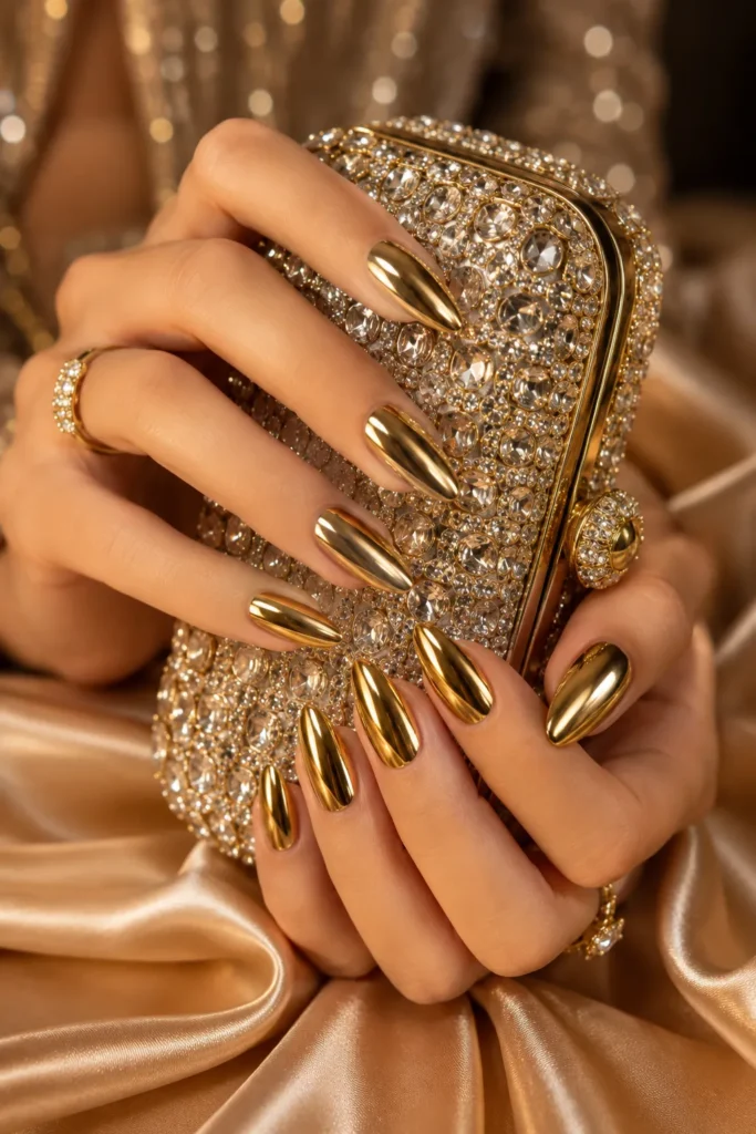 Gold Prom Nails