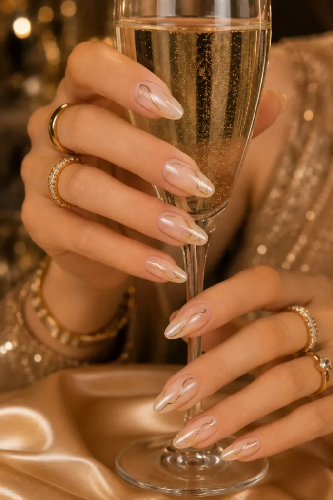 Gold Prom Nails