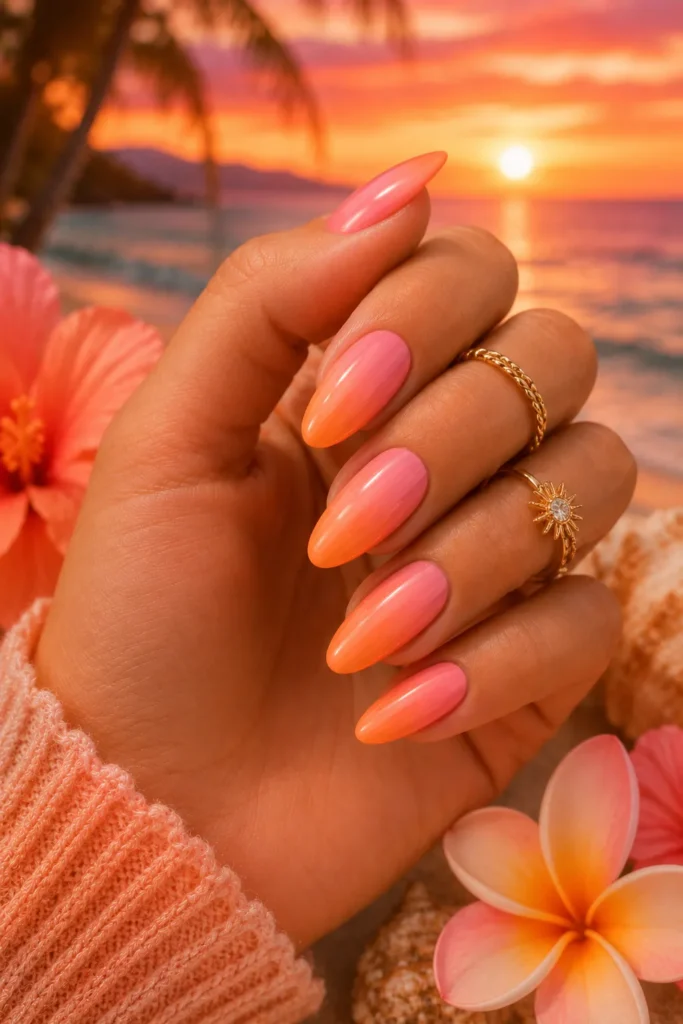 Stunning Coral Nails