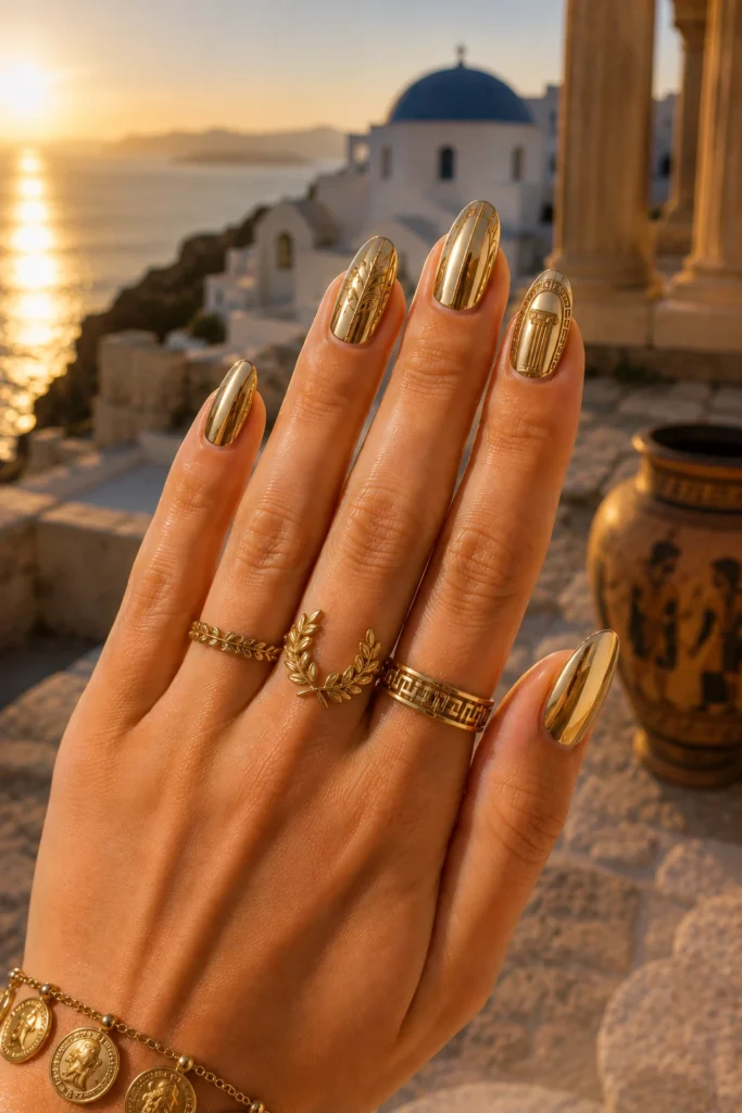 Greece Vacation Nails