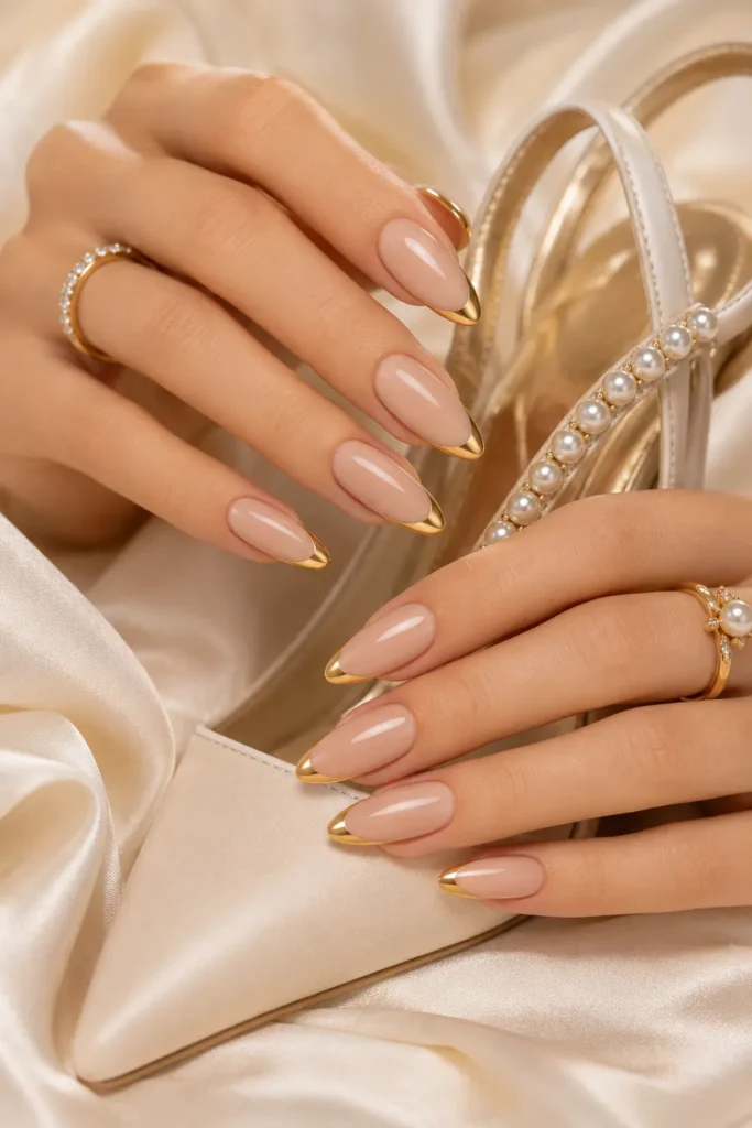 Gold Prom Nails
