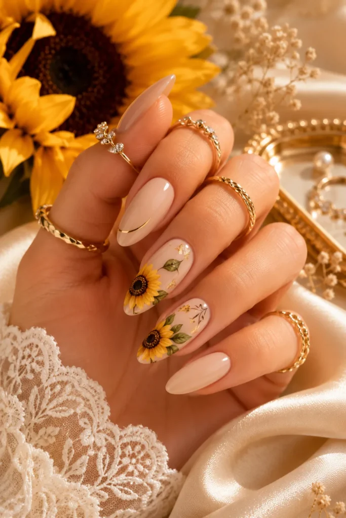 Sunflower Nail Designs
