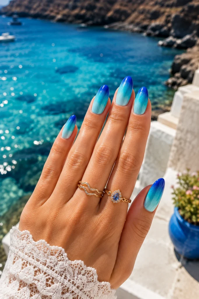 Greece Vacation Nails