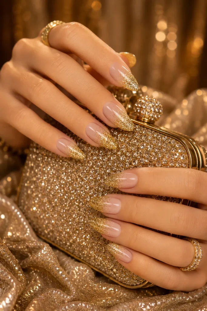 Gold Prom Nails