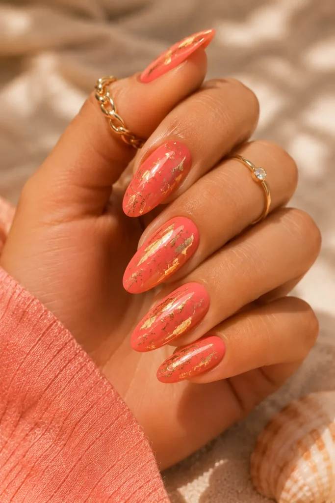 Stunning Coral Nails