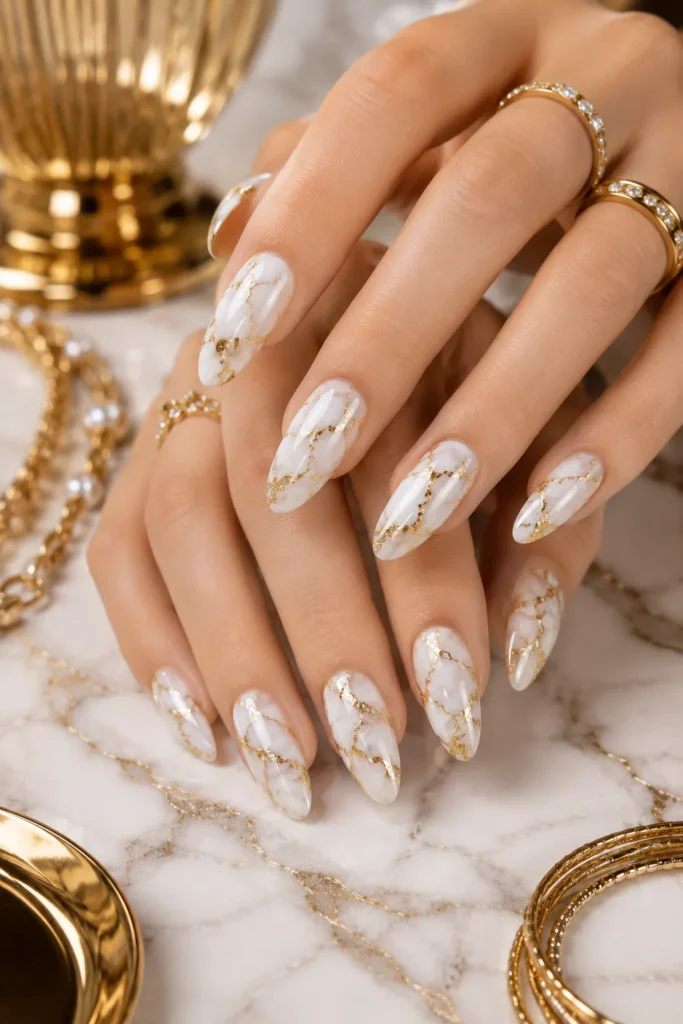 Gold Prom Nails