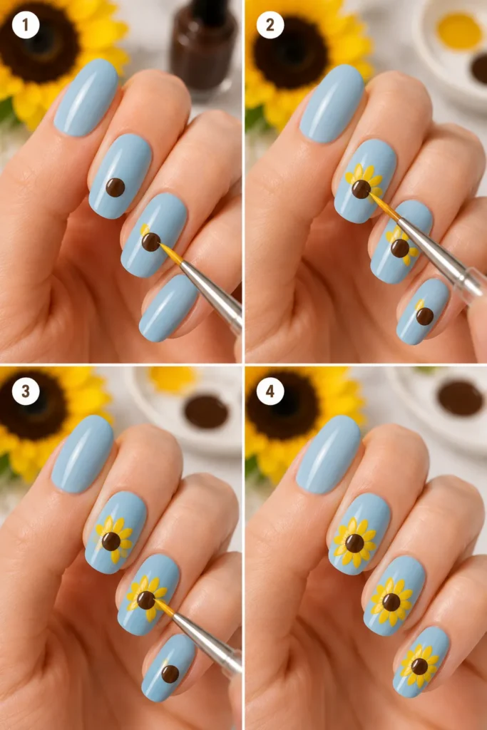Sunflower Nail Art